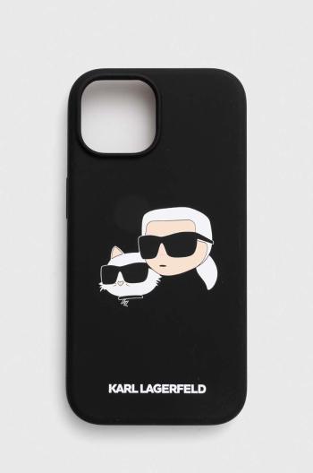 Obal na telefon Karl Lagerfeld iPhone 15 / 14 / 13 6.1 černá barva, KLHMP15SSKCHPPLK