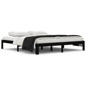 Rám postele černý masivní dřevo 180 × 200 cm Super King, 810384 (810384)