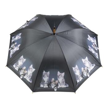 Černý deštník s koťátky - 105*105*88cm BBPKMC cerna