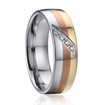 7AE AN1027 Dámský snubní prsten se zirkony - velikost 51 - AN1027-D-51