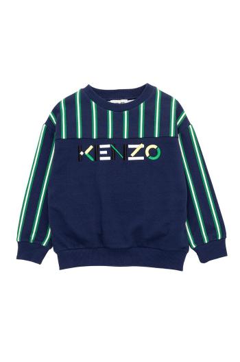 Dětská bavlněná mikina Kenzo Kids tmavomodrá barva, vzorovaná