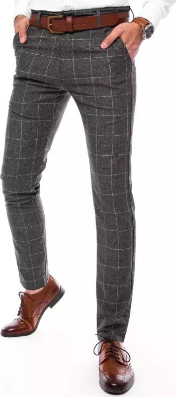 Společenské tmavě šedé kalhoty s károváním UX3694 Velikost: 31