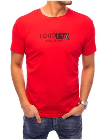 červené tričko "louder together" s krátkým rukávem vel. L