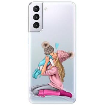 iSaprio Kissing Mom - Blond and Boy pro Samsung Galaxy S21+ (kmbloboy-TPU3-S21p)
