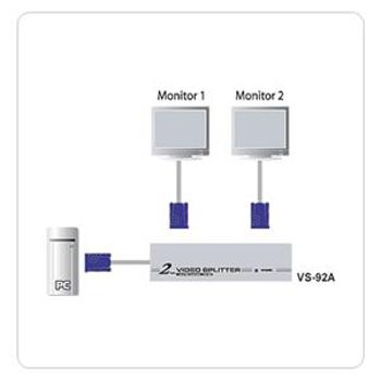 ATEN Video rozbočovač 1PC - 2VGA 350MHz, VS-92A