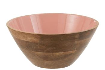 Dřevěná miska s růžovým vnitřkem Enamell large - ∅ 30*12,5cm 1640