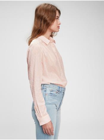 Růžová dámská košile pleated popover top