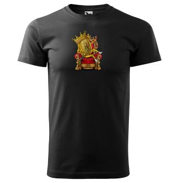 Tričko Bitcoin King (Velikost: 2XL, Typ: pro muže, Barva trička: Černá)