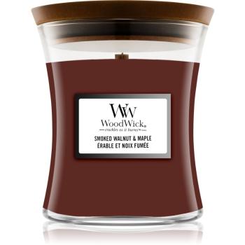 Woodwick Smoked Walnut & Maple vonná svíčka s dřevěným knotem 85 g