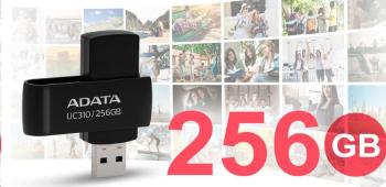 ADATA Flash Disk 256GB UC310, USB 3.2, černá