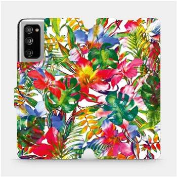Flipové pouzdro na mobil Samsung Galaxy S20 FE - MG07S Pestrobarevné květy a listy (5903516466801)