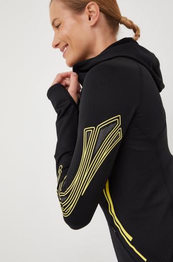 Joggingová mikina adidas by Stella McCartney Truepace černá barva, s kapucí, s potiskem