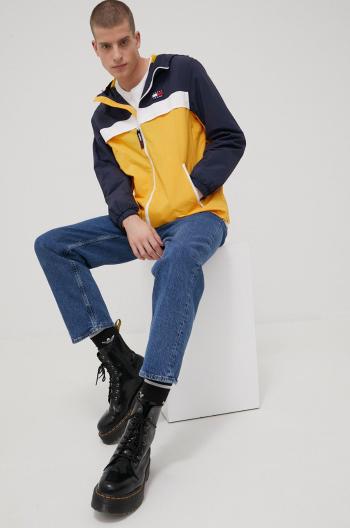 Bunda Tommy Jeans pánská, žlutá barva, přechodná