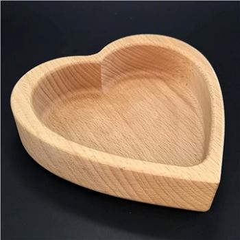 AMADEA Dřevěná miska ve tvaru srdce, masivní dřevo, rozměr 13,5x13,5x4,5 cm (30040-0B)