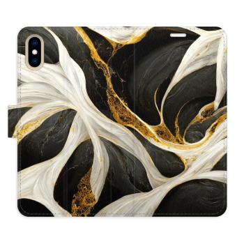 Flipové pouzdro iSaprio - BlackGold Marble - iPhone X/XS