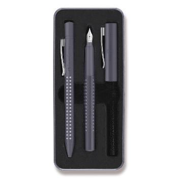 Sada Plnicí pero a kuličkové pero Faber-Castell Grip Edition Glam - Výběr barev 0021/2015 - šedá