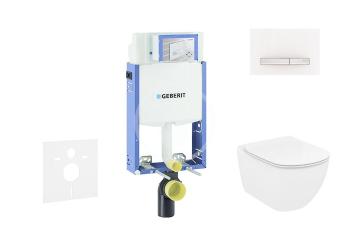 GEBERIT Kombifix Modul pro závěsné WC s tlačítkem Sigma50, alpská bílá + Ideal Standard Tesi WC a sedátko, Rimless, SoftClose 110.302.00.5 NE8