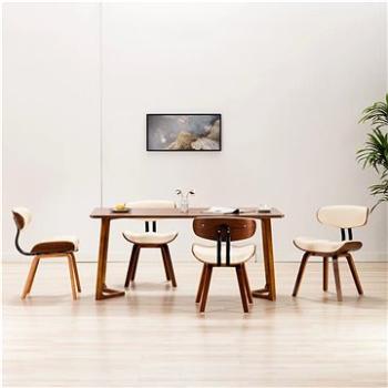 Jídelní židle 4 ks krémové ohýbané dřevo a umělá kůže (278716)