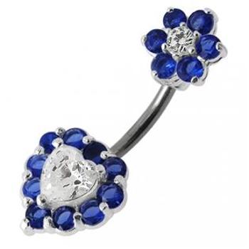 Šperky4U Stříbrný piercing do pupíku - BP01105-B