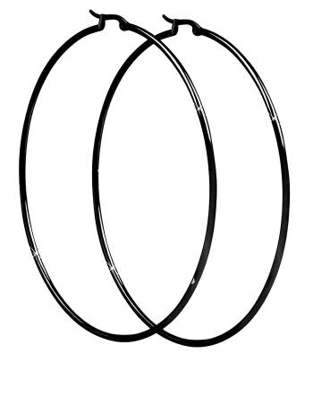 Troli Luxusní černé náušnice kruhy 8 cm