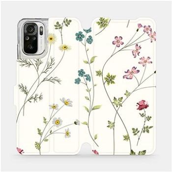 Flipové pouzdro na mobil Xiaomi Redmi Note 10 - MD03S Tenké rostlinky s květy (5903516658800)