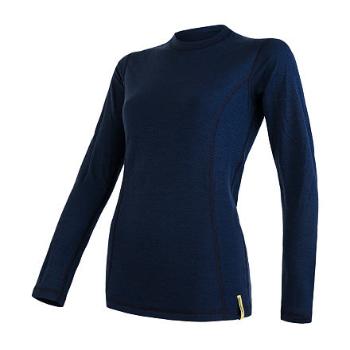 SENSOR MERINO DF dámské triko dl. rukáv deep blue Velikost: XL