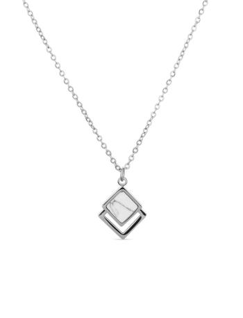 Vuch Originální ocelový náhrdelník s mramorem Silver Miriss