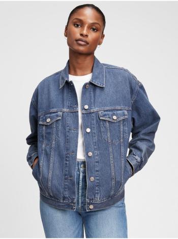 Modrá dámská džínová bunda oversized denim jacket with Washwell