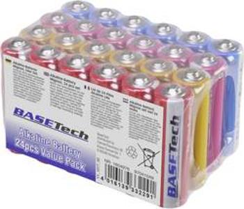 Tužková baterie AA alkalicko-manganová Basetech 2650 mAh, 1.5 V, 24 ks