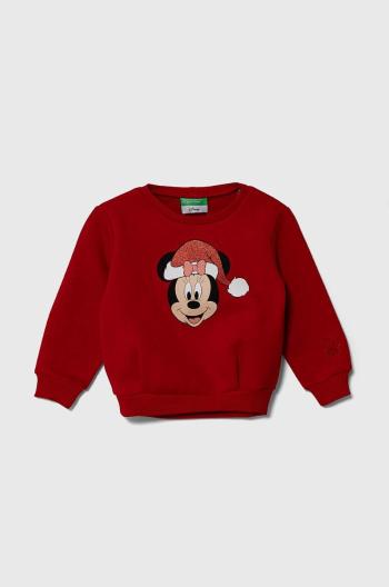 Dětská mikina United Colors of Benetton x Disney červená barva, s potiskem