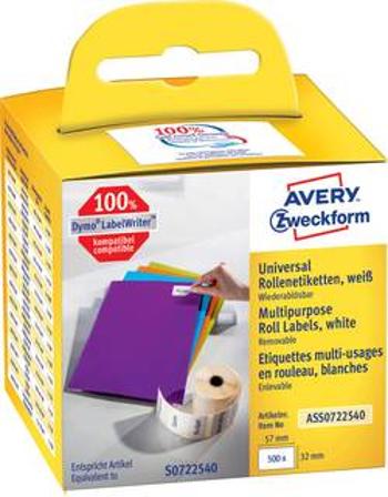 Avery-Zweckform etikety v roli 57 x 32 mm papír bílá 500 ks přemístitelné ASS0722540 univerzální etikety