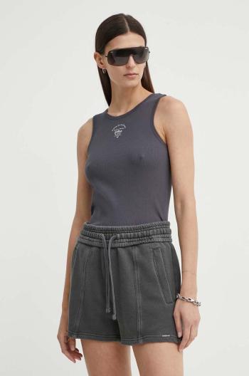 Bavlněný top G-Star Raw šedá barva, D24645-5268