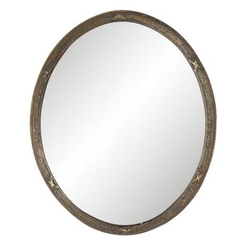 Oválné zrcadlo v hnědém rámu s patinou Nadiya - 22*1*27 cm 62S181