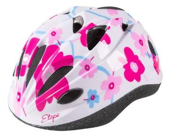 Etape – dětská cyklistická přilba PONY, bílá/růžová S/M 52-56 cm