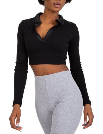 černý crop top s dlouhým rukávem vel. S