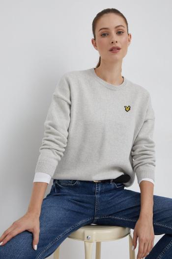 Bavlněný svetr Lyle & Scott dámský, šedá barva,