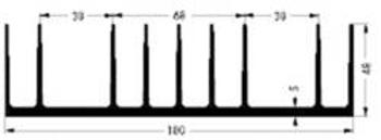 Chladič Fischer Elektronik, 180 x 48 x 75 mm, SK 53 75 SA, 0,85 kW