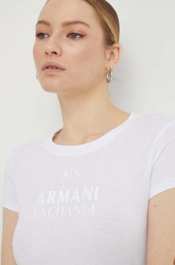 Bavlněné tričko Armani Exchange bílá barva, 3DYT11 YJG3Z