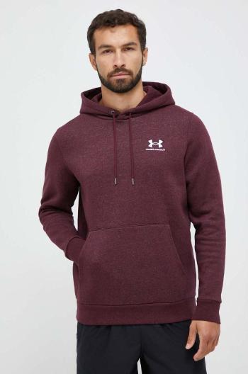 Mikina Under Armour pánská, vínová barva, s kapucí, s potiskem, 1373880