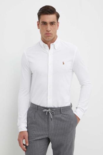 Bavlněná košile Polo Ralph Lauren bílá barva, regular, s límečkem button-down, 710932545