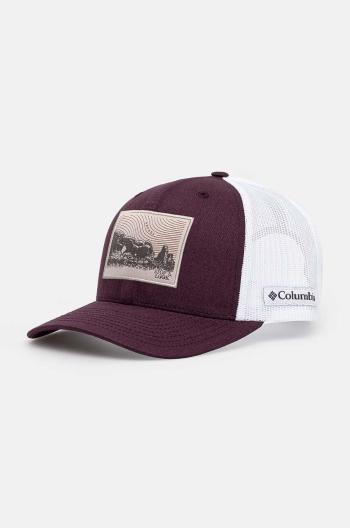 Kšiltovka Columbia Mesh Snap Back vínová barva, s aplikací, 1652541