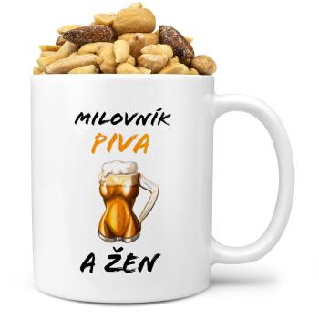 Hrnek Milovník piva a žen (Náplň hrníčku: Směs slaných oříšků)