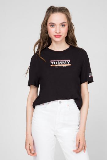 Tommy Hilfiger Tommy Jeans dámské černé tričko Logo Tee