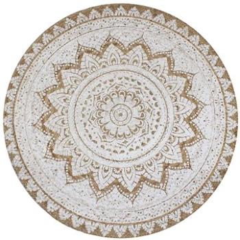 Kusový koberec ze splétané juty s potiskem 120 cm kulatý (245340)