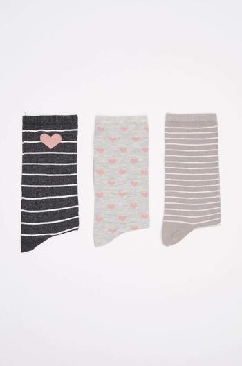 Ponožky women'secret 3-pack dámské, šedá barva