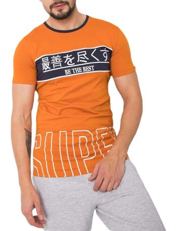 Oranžové pánské tričko s potiskem vel. 2XL
