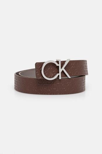 Oboustranný kožený pásek Calvin Klein dámský, hnědá barva, K60K612397