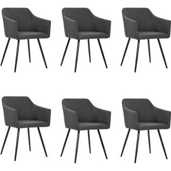 Jídelní židle 6 ks tmavě šedé textil (3065682)