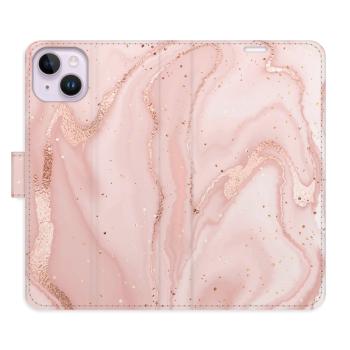 Flipové pouzdro iSaprio - RoseGold Marble - iPhone 14 Plus