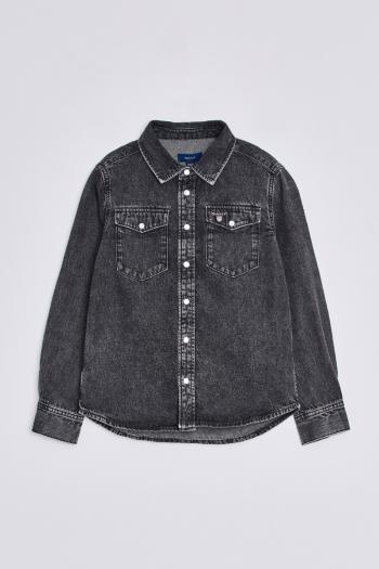 KOŠILE GANT D2. OVERSIZED DENIM SHIRT černá 146/152